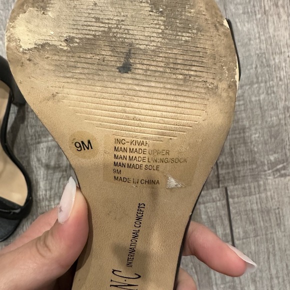 INC International Concepts Kivah Block Heels Open Toe Black Womens‎ Sz 9M - Picture 10 of 11